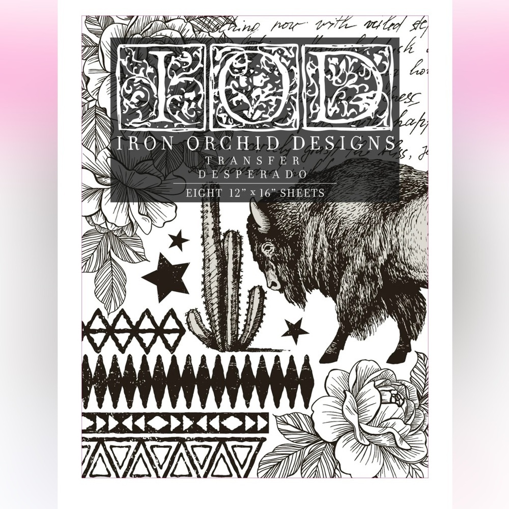 Iron Orchid Designs Desperado Transfer Eight 12x16
New with Tags RETIRED
